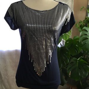 Silver and Blue Blouse